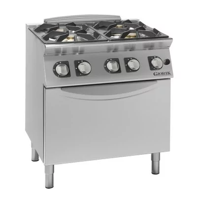 GIORIK - Fourneau feux vifs gaz 4 feux four gaz 80x90x90