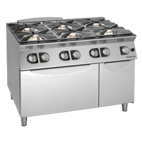GIORIK - Fourneau feux vifs gaz 6 feux four gaz et placard 120x90x90