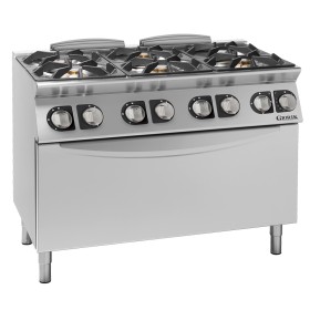 GIORIK - Fourneau feux vifs gaz 6 feux four électrique XL 120x90x90