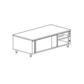 TECNOX - Meuble chauffant central avec 2 portes coulissantes 200x70x85