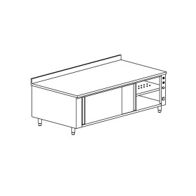 TECNOX - Meuble chauffant avec dosseret 2 portes coulissantes 120x60x85