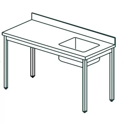 TECNOX - Table du chef bac à droite 80x70x90