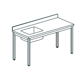 TECNOX - Table du chef bac à gauche 80x60x90