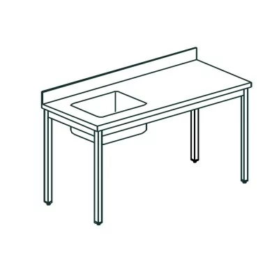 TECNOX - Table du chef bac à gauche 80x60x90