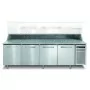 AFINOX - Meuble de préparation pizza dessus granit et dosseret 4 portes
