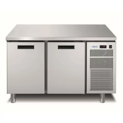 AFINOX - Meuble réfrigéré GN1/1 négatif 2 portes groupe logé inox avec dosseret