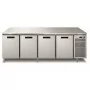 AFINOX - Meuble réfrigéré GN1/1 positif 4 portes groupe logé inox avec dosseret
