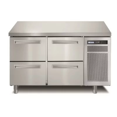 AFINOX - Meuble réfrigéré GN1/1 positif 2 x 1/2 tiroirs groupe logé inox central