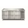 AFINOX - Meuble réfrigéré GN1/1 positif 3x 2x1/2 tiroirs groupe logé inox central
