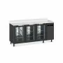FURNOTEL - Arrière-bar skinplate groupe logé H. 1000 mm 3 portes vitrées avec LED 400 litres