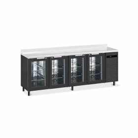 FURNOTEL - Arrière-bar skinplate groupe logé H. 1000 mm 4 portes vitrées avec LED 540 litres