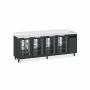 FURNOTEL - Arrière-bar skinplate groupe logé H. 1000 mm 4 portes vitrées avec LED 540 litres