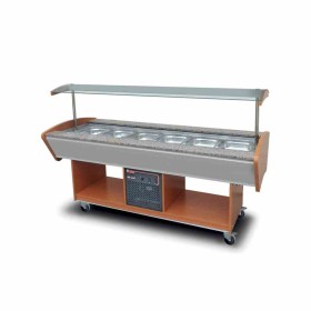 FURNOTEL - Buffet réfrigéré central 6 bacs GN1/1