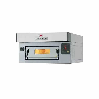 ITALFORNI - Four à pizza avec finition Inox Série CL 1 chambre 8 pizzas commandes digitales