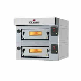 ITALFORNI - Four à pizza avec finition Inox Série CL 2 chambres 12 pizzas commandes digitales