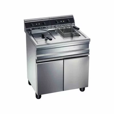 FURNOTEL - Friteuse électrique sur coffre 2 bacs 14 litres