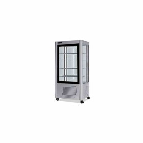 FURNOTEL - Vitrine réfrigérée négative 4 faces vitrées 540 litres fixe/grilles chromées 1 porte
