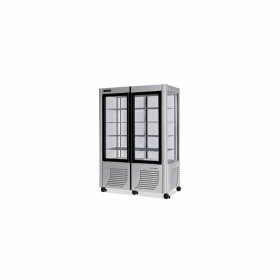 FURNOTEL - Vitrine réfrigérée positive 4 faces vitrées 800 litres fixe/grilles chromées 2 portes