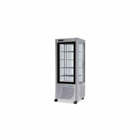 FURNOTEL - Vitrine spéciale chocolat 4 faces vitrées 400 litres fixe/grilles chromées 1 porte