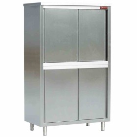 DIAMOND - Déclassé - Armoire haute inox largeur 2000 mm avec portes coulissantes