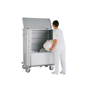 TECNOX - Déclassé - Chariot linge sale ouverture 2/3 pare-chocs caoutchouc avec frein sur roue 699 L