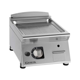 GIORIK - Déclassé - Plancha gaz acier chromé surface de cuisson simple rainurée