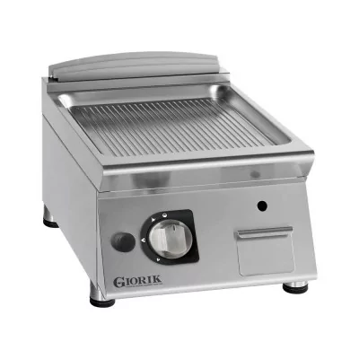 GIORIK - Déclassé - Plancha gaz acier chromé surface de cuisson simple rainurée