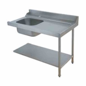 ELETTROBAR - Table de prélavage droite machines à paniers 500 x 500 ou 600 x 500 évier L. 700 mm