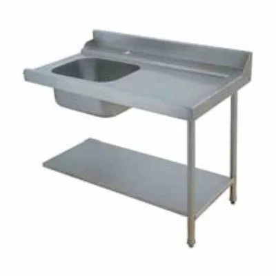 ELETTROBAR - Table de prélavage droite machines à paniers 500 x 500 ou 600 x 500 évier L. 700 mm