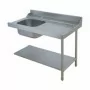 ELETTROBAR - Table de prélavage droite machines à paniers 500 x 500 ou 600 x 500 évier L. 700 mm