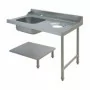 ELETTROBAR - Table de prélavage droite machines à paniers 500 x 500 ou 600 x 500 évier vide-déchets L. 1200 mm