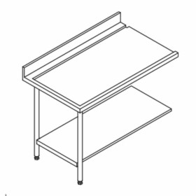 ELETTROBAR - Table de prélavage gauche machines à paniers 500 x 500 ou 600 x 500 dosseret  L. 1200 mm