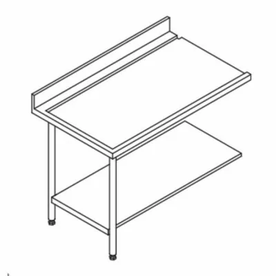 ELETTROBAR - Table de prélavage gauche machines à paniers 500 x 500 ou 600 x 500 dosseret  L. 1200 mm