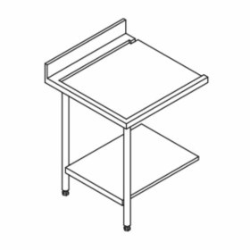 ELETTROBAR - Table de prélavage gauche machines à paniers 500 x 500 ou 600 x 500 dosseret  L. 700 mm