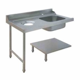 ELETTROBAR - Table de prélavage gauche machines à paniers 500 x 500 ou 600 x 500 évier vide-déchets L. 1200 mm