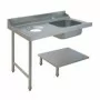 ELETTROBAR - Table de prélavage gauche machines à paniers 500 x 500 ou 600 x 500 évier vide-déchets L. 1200 mm