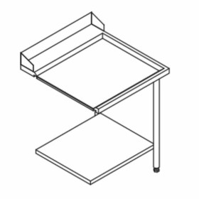 ELETTROBAR - Table entrée/sortie droite machines à paniers 600 x 500 configuration en angle dosseret L. 700 mm