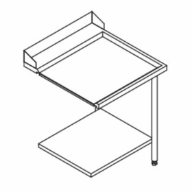 ELETTROBAR - Table entrée/sortie droite machines à paniers 600 x 500 configuration en angle dosseret L. 800 mm
