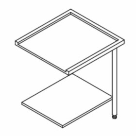 ELETTROBAR - Table entrée/sortie droite/gauche machines à paniers 600 x 500 configuration en angle L. 700 mm