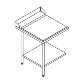 ELETTROBAR - Table entrée/sortie gauche machines à paniers 600 x 500 configuration en angle dosseret L. 700 mm