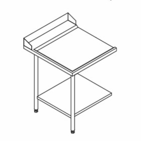 ELETTROBAR - Table entrée/sortie gauche machines à paniers 600 x 500 configuration en angle dosseret L. 800 mm