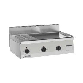 GIORIK - Déclassé - Plancha électrique acier inoxydable triple 2/3 lisse 1/3 rainurée