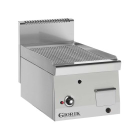 GIORIK - Déclassé - Plancha gaz acier inoxydable simple rainurée