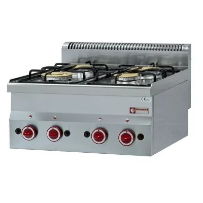 DIAMOND - Déclassé - Cuisinière Top 4 brûleurs gaz série 600