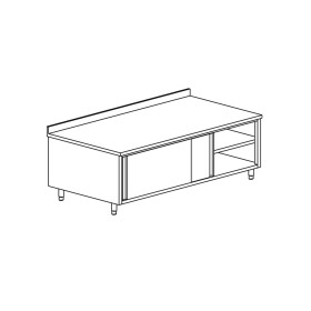 TECNOX - Déclassé - Meuble de rangement adossé avec 2 portes coulissantes 180x60x85