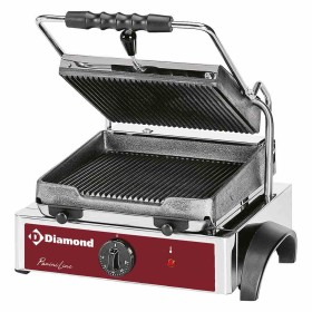 DIAMOND - Déclassé - Grill panini électrique plaques en fonte rainurées 330 mm