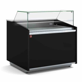 DIAMOND - Déclassé - Comptoir vitrine ventilé avec vitre basse et réserve largeur 1505 mm noir
