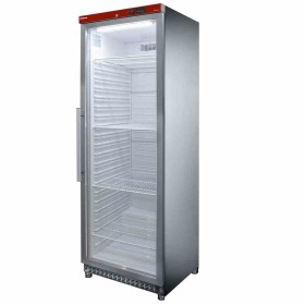 DIAMOND - Déclassé - Armoire frigorifique ventilée inox, 1 porte vitrée - 400 L