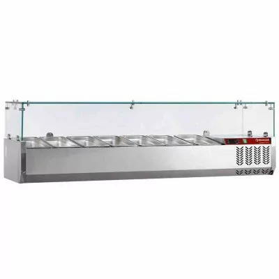 DIAMOND - Déclassé - Vitrine à ingrédients 7 GN 1/4 avec vitre droite