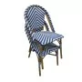 BOLERO - Chaises style parisien en rotin PE bleues (lot de 2)